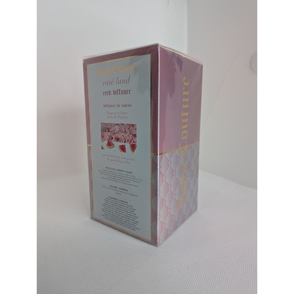 NWT Juicy Couture Rosé Land Reed Diffuser Peony Blossom, Rose Petals, & Melon - Picture 6 of 11